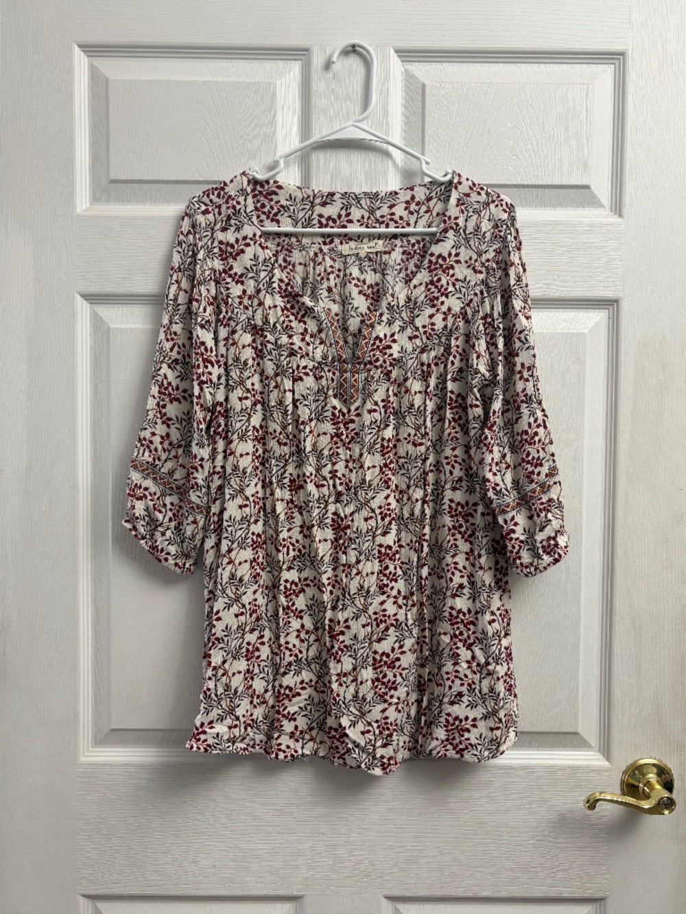 Women's Indigo Soul Floral Boho Tunic Blouse
